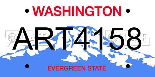 ART4158 Washington License Plate