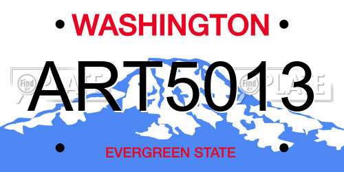 ART5013 Washington License Plate