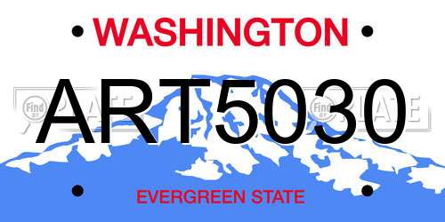 ART5030 Washington License Plate