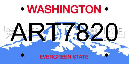 ART7820 Washington License Plate