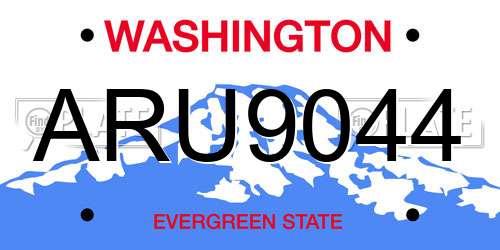 ARU9044 Washington License Plate