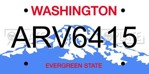 ARV6415 Washington License Plate