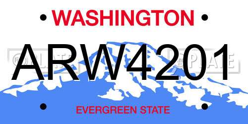 ARW4201 Washington License Plate