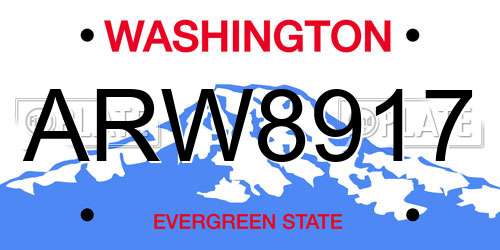 ARW8917 Washington License Plate