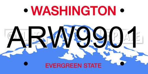 ARW9901 Washington License Plate