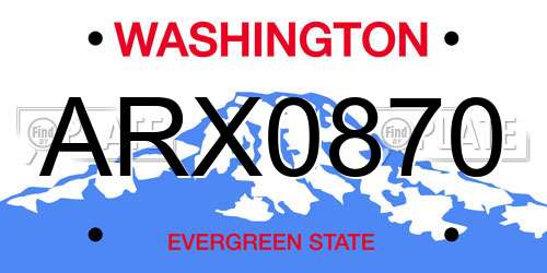 ARX0870 Washington License Plate