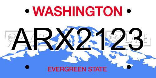 ARX2123 Washington License Plate