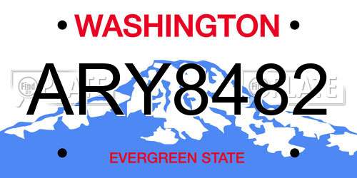 ARY8482 Washington License Plate