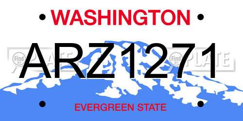 ARZ1271 Washington License Plate