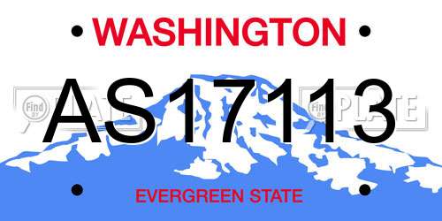 AS17113 Washington License Plate