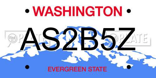 AS2B5Z Washington License Plate