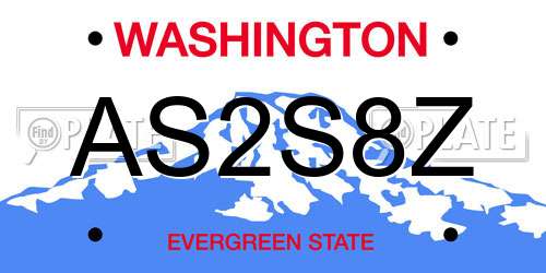 AS2S8Z Washington License Plate