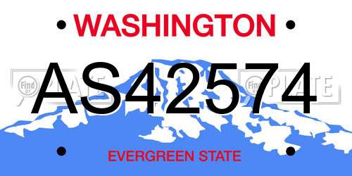 AS42574 Washington License Plate