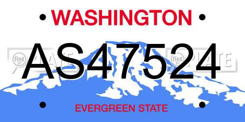 AS47524 Washington License Plate