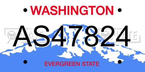 AS47824 Washington License Plate