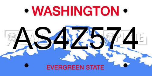 AS4Z574 Washington License Plate