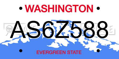 AS6Z588 Washington License Plate