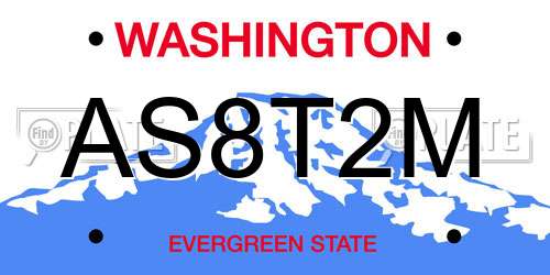 AS8T2M Washington License Plate