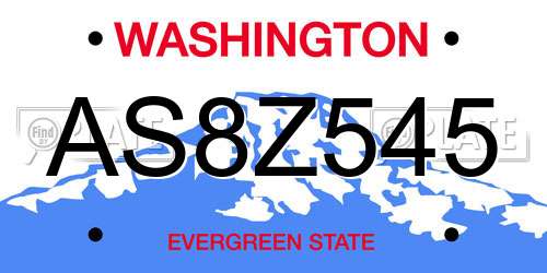 AS8Z545 Washington License Plate