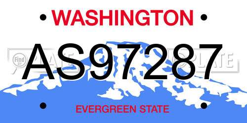 AS97287 Washington License Plate