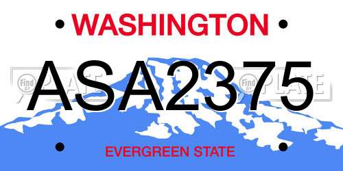 ASA2375 Washington License Plate