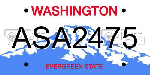 ASA2475 Washington License Plate
