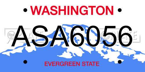 ASA6056 Washington License Plate