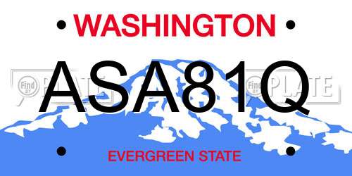 ASA81Q Washington License Plate