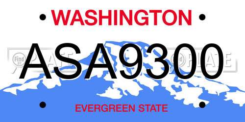 ASA9300 Washington License Plate