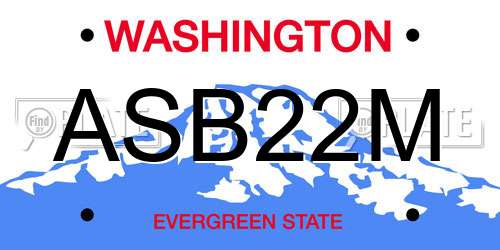 ASB22M Washington License Plate