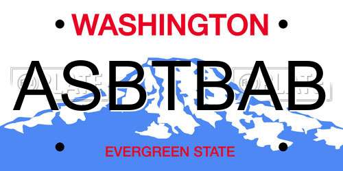 ASBTBAB Washington License Plate