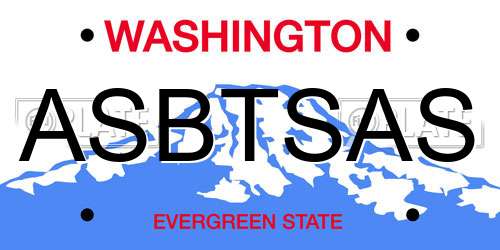ASBTSAS Washington License Plate