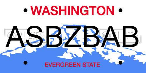 ASBZBAB Washington License Plate