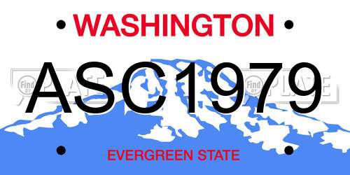 ASC1979 Washington License Plate