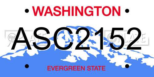 ASC2152 Washington License Plate