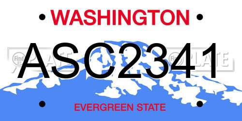 ASC2341 Washington License Plate