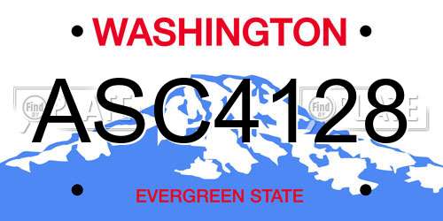 ASC4128 Washington License Plate