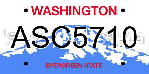 ASC5710 Washington License Plate