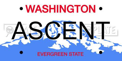 ASCENT Washington License Plate