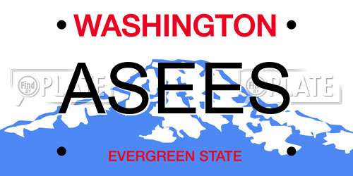 ASEES Washington License Plate