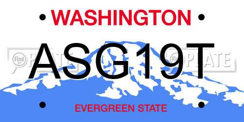 ASG19T Washington License Plate