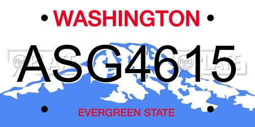 ASG4615 Washington License Plate