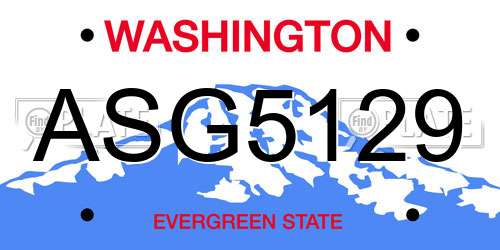 ASG5129 Washington License Plate
