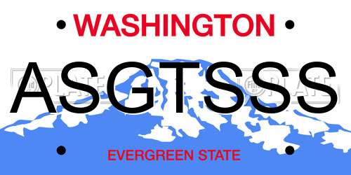 ASGTSSS Washington License Plate
