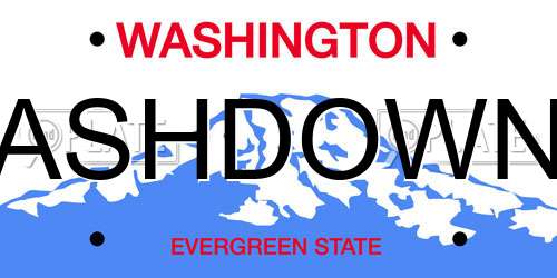 ASHDOWN Washington License Plate