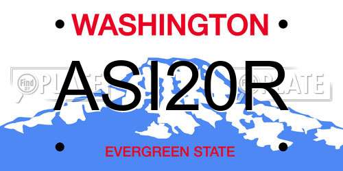 ASI20R Washington License Plate