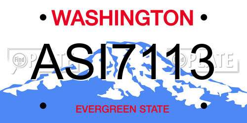 ASI7113 Washington License Plate