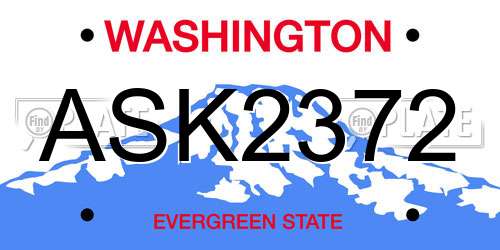 ASK2372 Washington License Plate