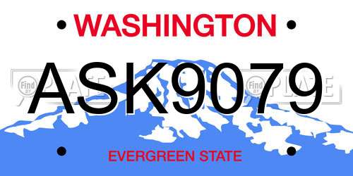 ASK9079 Washington License Plate