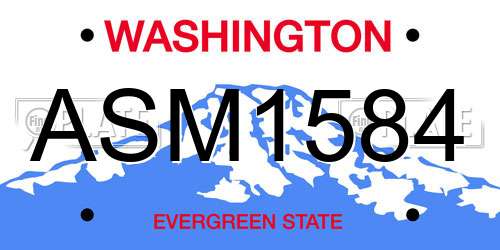 ASM1584 Washington License Plate